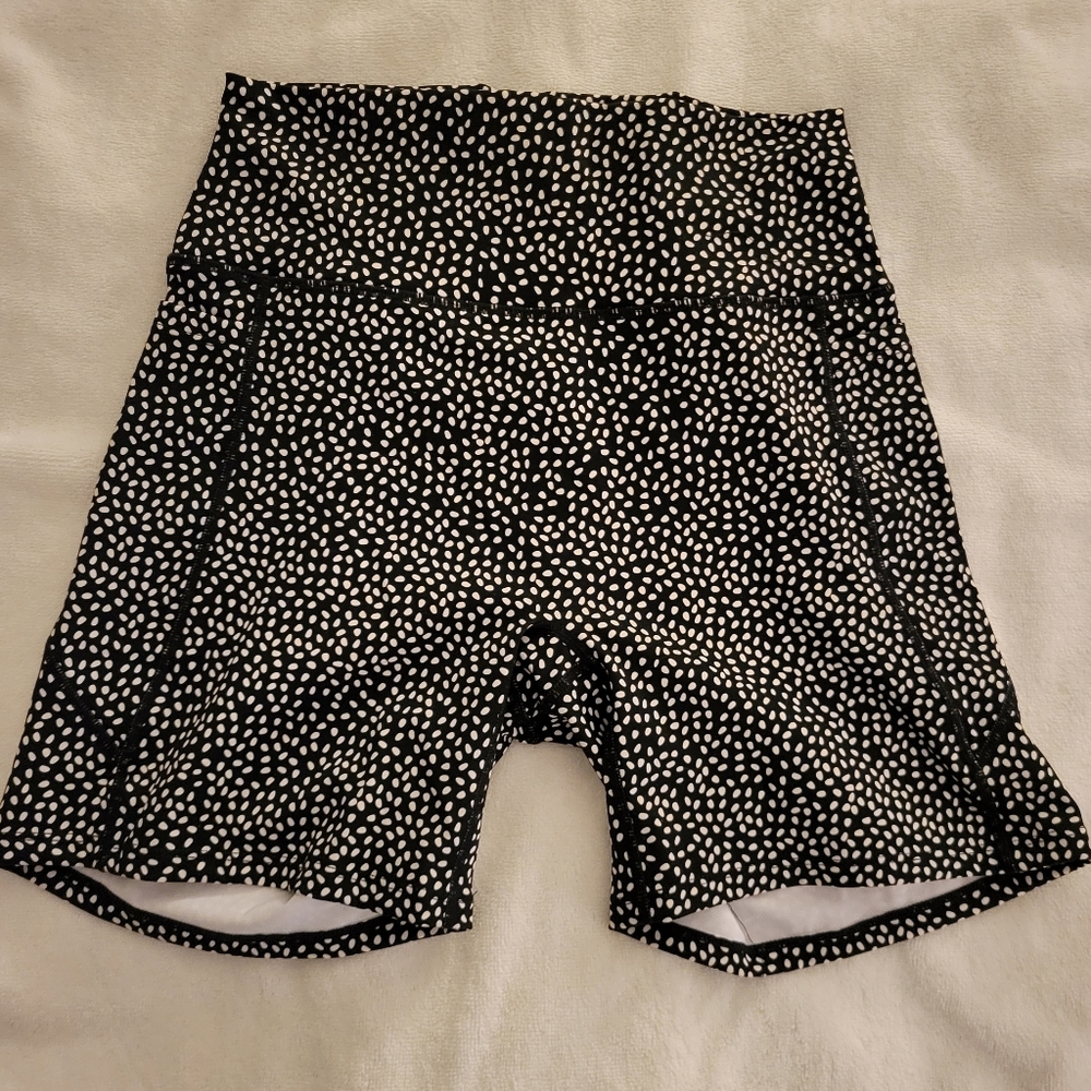 Aoxjox Trinity Biker Shorts, Black with White Spots, Size Large